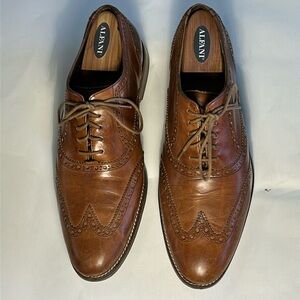 COLE HAAN MENS NIKE AIR LEATHER WINGTIP LACE UP OXFORDS BROWN SIZE 101/2